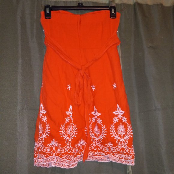 Strapless Orange Dress - Picture 2 of 3